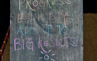 Chalkboard Quote - Little Progress Big Results